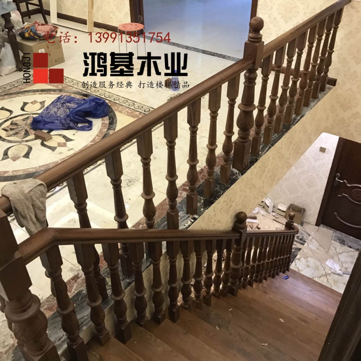 (水半湾·小院)鸿基楼梯美国红橡木定制实木楼梯