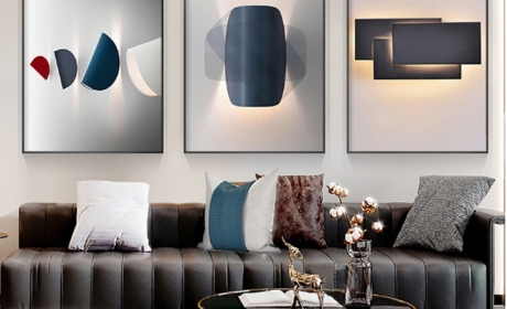 大气装饰画沙发客厅挂画三联画轻奢背景墙壁