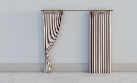 窗帘 全遮光窗帘布-粉红