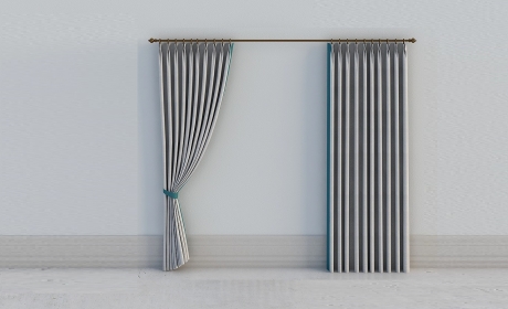 窗帘 全遮光窗帘布-浅蓝