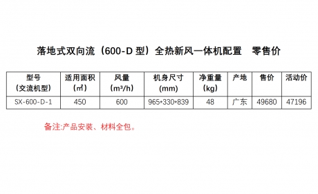 荣肯落地式新风一体机