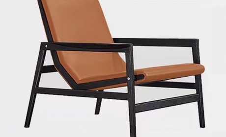 意式真皮休闲单人沙发椅