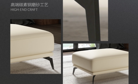 头层真牛皮沙发脚踏现代简约