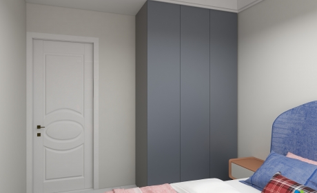 蓝灰色衣柜1350x600x2500